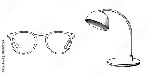 Elegant Illustration Classic Eyewear - Timeless Style Precision Craftsmanship | Clean, isolated vector art for creative projects.