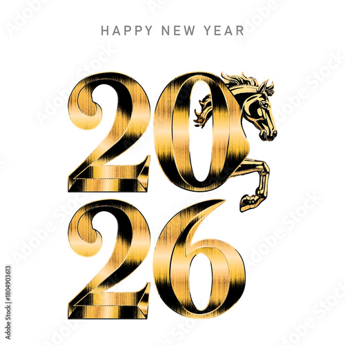 Golden 2026 year of the horse new year celebration