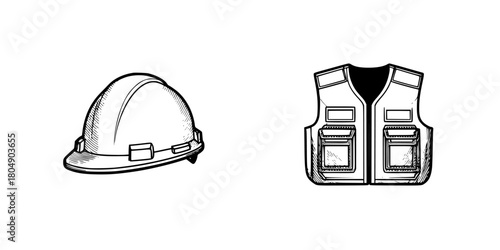Gear Safety: Toolbox Protective Gear | Clean, isolated vector art for creative projects.