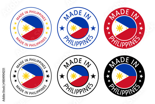 Free Download Philippines Made in Stamp in circle with flag Vector template on white background - GFXLoad