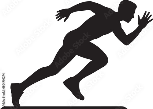 Runner starting sprint silhouette icon