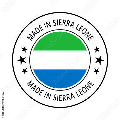 Free Download Sierra Leone Made in Stamp in circle with flag Vector template on white background - GFXLoad