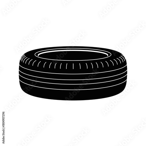 Old tire on transparent background