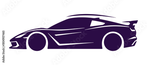 Vector artwork of a sports car outline, isolated on white.



