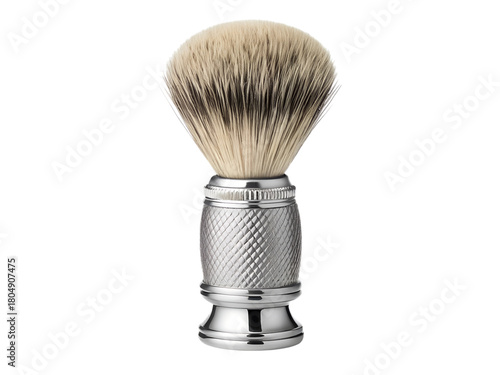 Shaving brush isolated on transparent background for traditional wet shaving routine