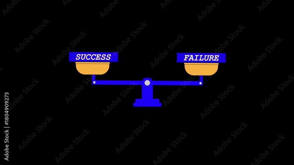 Success vs failure Balance Scale Animation.Judgement law justice ...