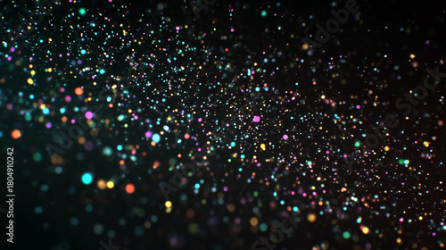 Wallpaper Mural Floating golden stardust particles with soft glowing light on pure black background, high contrast isolated elements for festive design or video compositing Torontodigital.ca