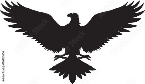 Eagle Silhouette Vector with Spread Wings – Flying Eagle Logo Design
