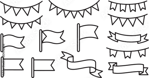 Bunting flags ribbons banners pennants