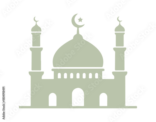 Mosque flat vector icon, standalone on a clear background.

