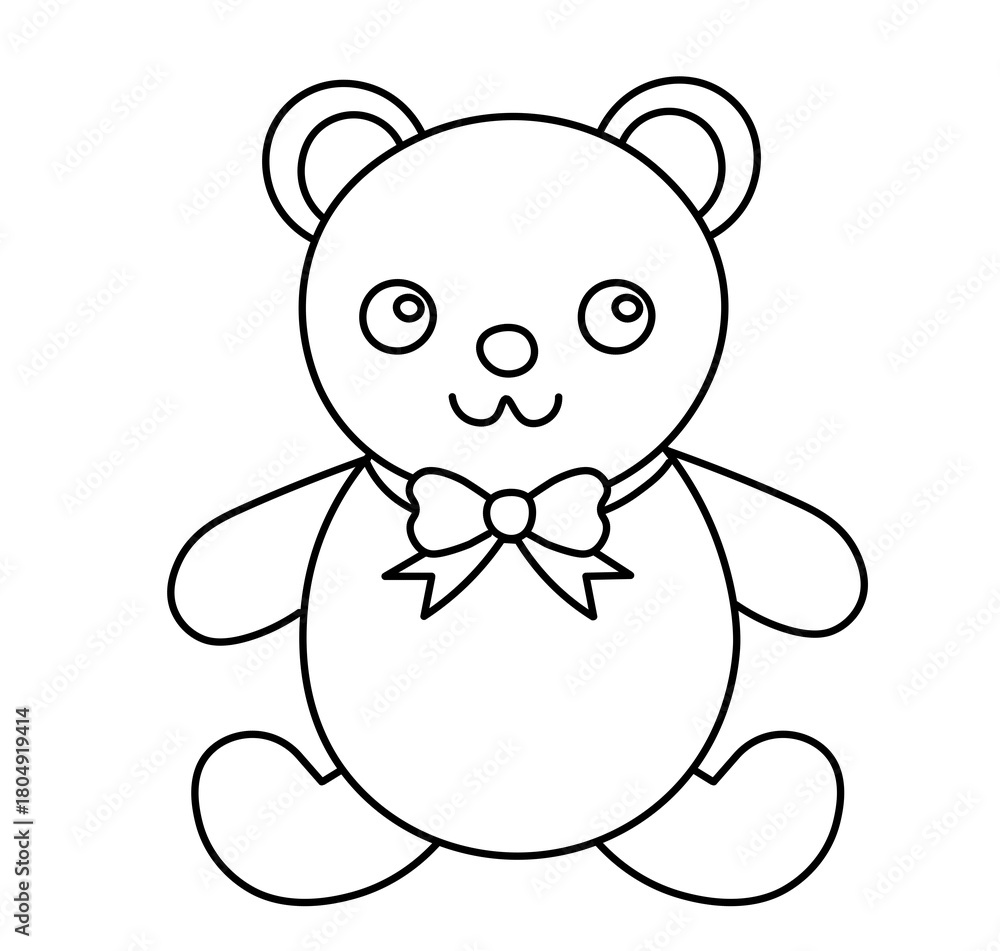 Obraz premium teddy bear icon with ribbon 