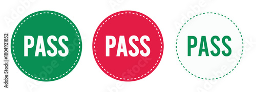 Set of pass stamp icons. pass labels isolated vector on white background. 