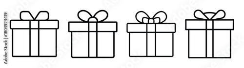 Vector illustration of gift box presents with bows for christmas birthday and special occasions
