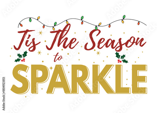 Christmas Quote: Tis The Season To Sparkle Vector