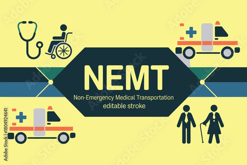Illustration representing non emergency medical transportation for patients