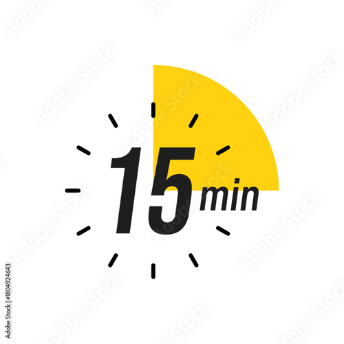 10 minute Timer, clock, stopwatch isolated icons. Countdown timer symbol. Label cooking time. Minute timer, Time measure, Chronometer, Alarm, Kitchen timer, label, sticker, stamp.  Vector illustration