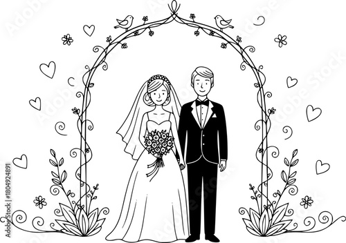 Hand drawn wedding doodles