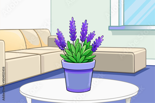 Spring flowers in a vase on the windowsill decorating the home interior