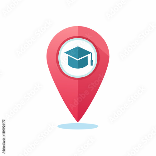 Free Download Graduation Cap Inside Map Pin Icon for Education Location and University Search - GFXLoad