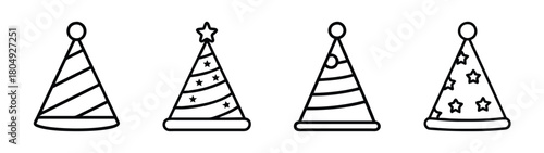Party hats vector illustration for birthday celebration and festive occasion design elements
