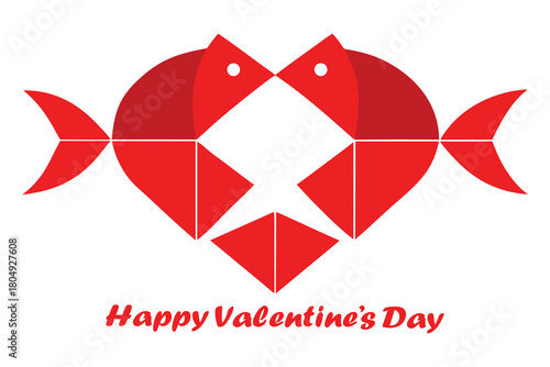 Valentine Synchronized Origami Heart Vector | Happy Valentine's Day 