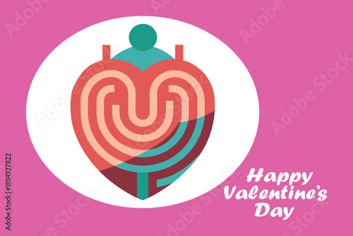 Labyrinth Human Heart Vector Anatomy | Happy Valentine's Day 