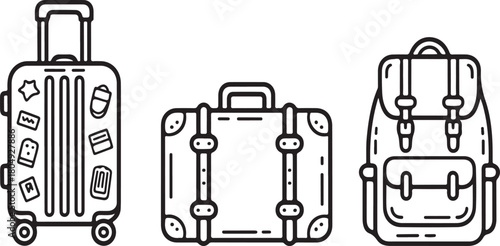 Luggage and backpack collection for travel suitcase baggage