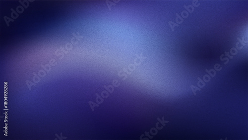 Purple and blue gradient background texture with grain effect simulating film or analog noise. Abstract backdrop for graphic design, web, or presentation.