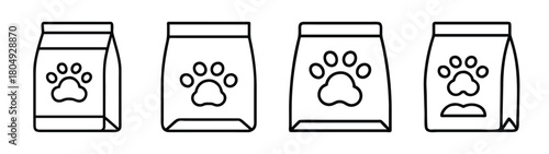 Dog food bag vector illustration pet food packaging design for canine nutrition and supplies brand