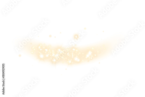 Golden sequins glow with many lights. Glittering dust. Luxurious background of golden particles.