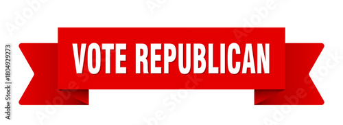 vote republican ribbon isolated on transparent background. vote republican ribbon