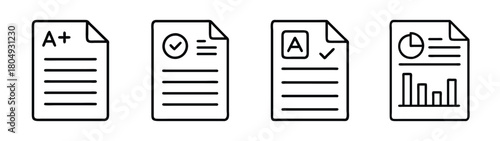 Grades reports a plus a grade exam results performance evaluation data analysis chart document icon