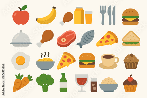 Food and Meal Variety Icon Set