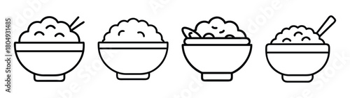 Illustration of korean bingsu shaved ice dessert in bowls vector design template graphic food art