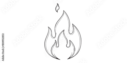 Fire flame outline icon vector