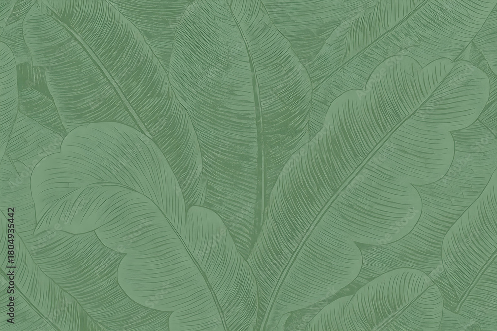 Fototapeta premium Tropical Botanical Background with Palm Leaves in Soft Watercolor Style