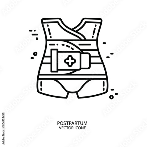 Postpartum support garment icon isolated on