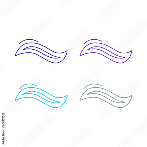 Water Waves Spa Wellness Aquapark Logo Sign Symbol