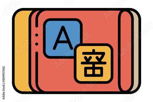 A simplified icon representing a dictionary or language learning tool with English and Chinese characters.