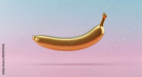 Golden Banana - Minimalist Abstract Art