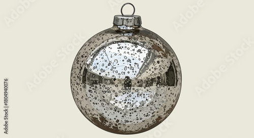 Elegant silver mercury glass ornament shining bright for a festive holiday Christmas celebration, perfect for creating joyful seasonal designs this year