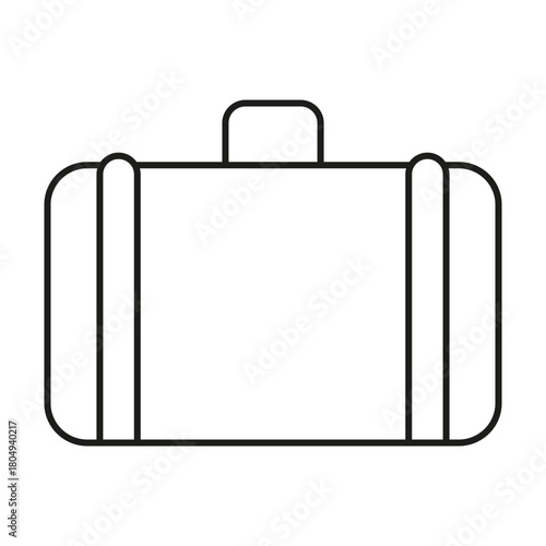 Suitcase Line Icon. Travel, Business Trip, And Luggage Outline Symbol. Portable Storage For Personal Belongings. Editable Stroke. Isolated Vector Illustration