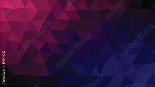 Vivid Magenta to Dark Indigo Low Poly Background - Abstract Geometric Pattern