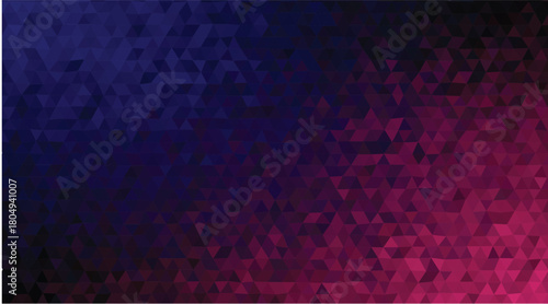 Dark Gradient Triangular Background - Abstract Blue and Pink Polygon Texture