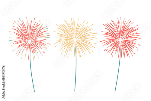 Vibrant Fireworks Display Bursting with Joyful Colors An Artistic Celebration Against a Black Backdrop