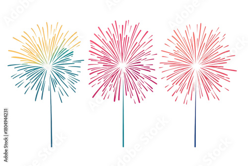 Colorful Fireworks Display Against Black Background Celebrating Festivities and Special Occasions Like New Year and Independence Day