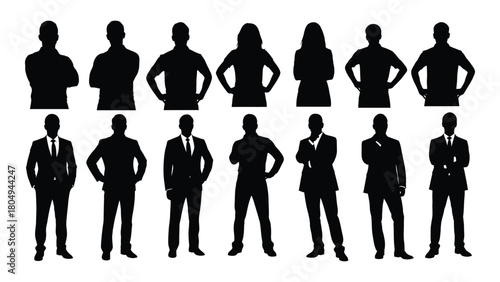 People silhouettes collection isolated on white background, Vector