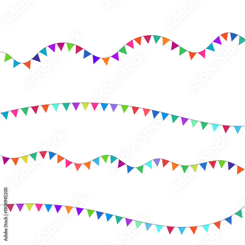 Vibrant Festival Flags String Collection – Decorative Celebration Colorful Party Bunting Garland Set