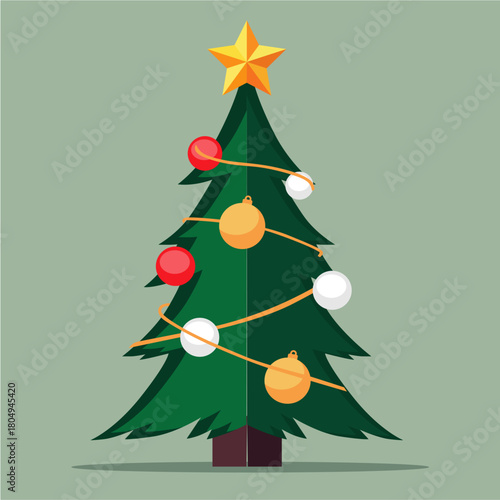 arbol navideño, esferas, navida, árbol, vacaciones, decoraciones, árbol de navidad, abeto, celebraciones, estrella, bailes, año, regalo, nuevas, languidecer, verde, de invierno, vector, año nuevo