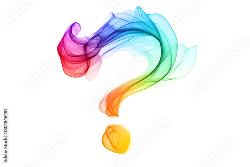 Colorful Question Mark Design An Abstract and Creative Symbol of Inquiry and Curiosity With Black Background for Emphasis